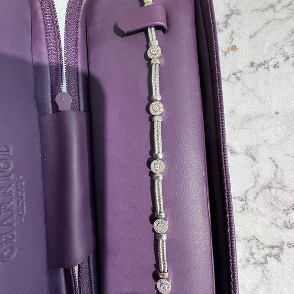 Charriol 18K White Gold Stainless Steel 0.50ct Diamond Cable Wire Bracelet - Picture 4 of 9